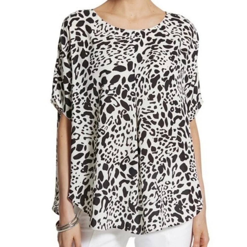 Chico's Scarlett Animal-Print Black & White top